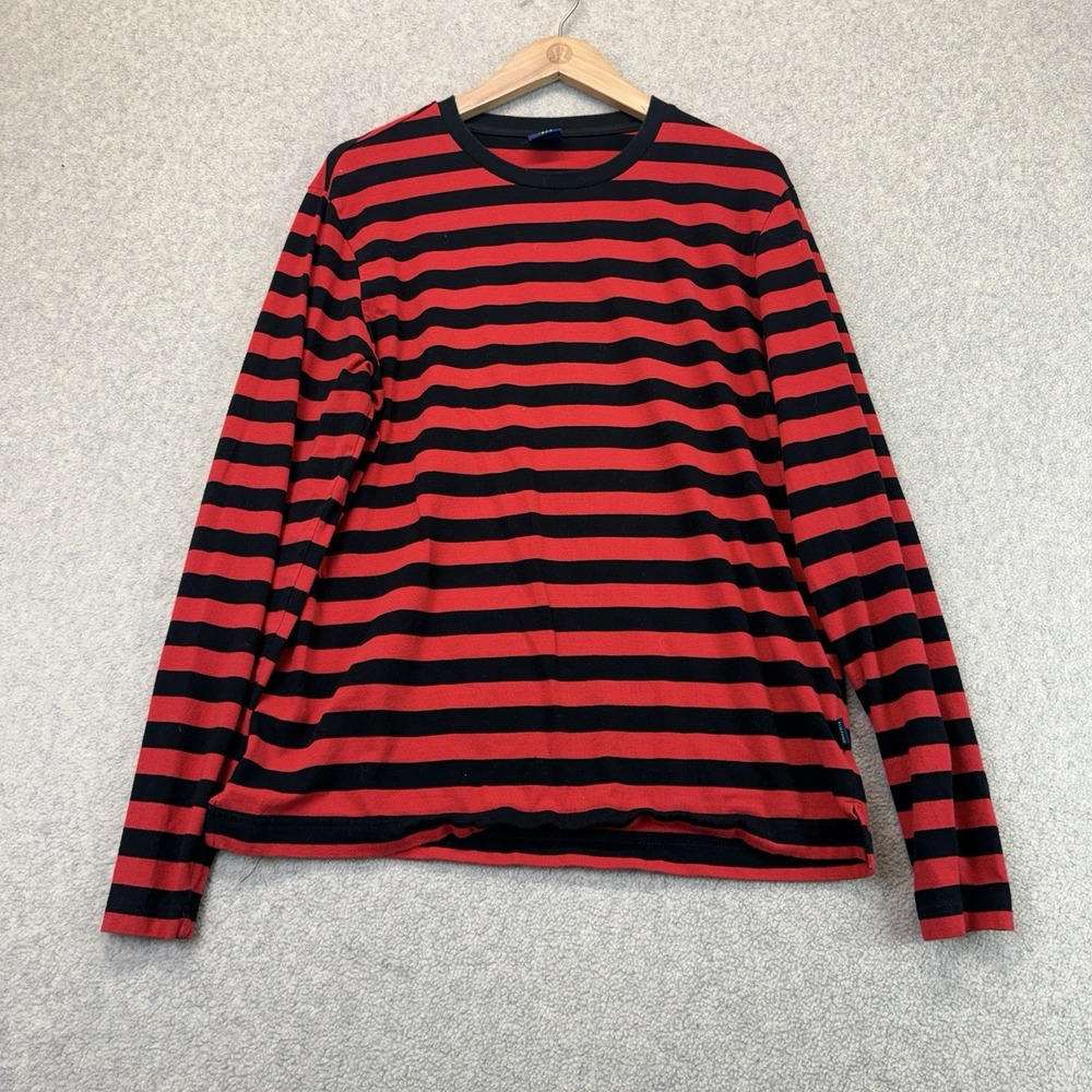 Zengjo Men's Medium Red Black Striped Long-Sleeve Shirt Freddy Krueger Costume